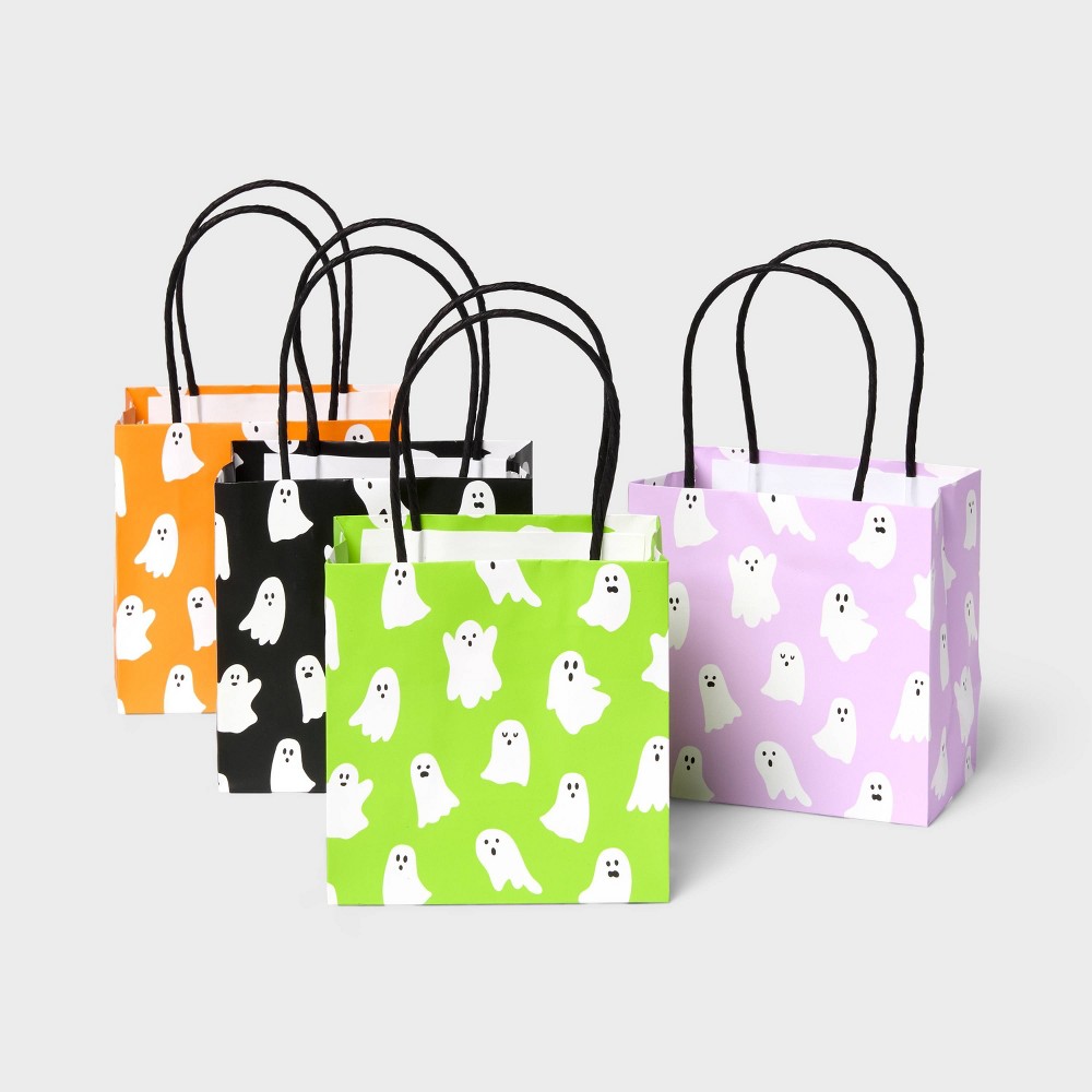 4pk XS Square Ghost Halloween Gift Bags Colorful - Spritz™