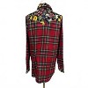 Women's Wo's Jon Apparel Plaid Floral Patchwork Western Style Shirt - JOH - 2 of 4