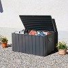 120 Gallon Outdoor Storage Deck Box Waterproof, Large Patio Storage Bin for Outside Cushions, Throw Pillows, Garden Tools, Lockable (Dark Gray) - 3 of 4