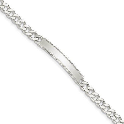 Black Bow Jewelry 5mm Sterling Silver Diamond-Cut Engravable Curb Link I.D. Bracelet - image 1 of 4