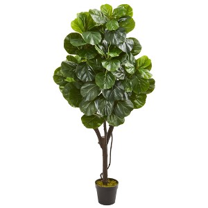 Nearly Natural 5-ft Fiddle Leaf Fig Artificial Tree - 1 of 2