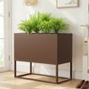 Wooakway Outdoor/Indoor/Decor Metal Elevated Raised Garden Bed Planter Box Planter Pots Cachepot Nursery Pot - 3 of 4