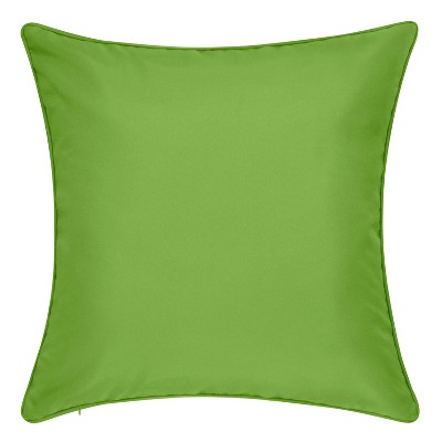 Green and White Embroidered Geometric Square Throw Pillow