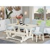 HomeStock 6-Piece Rectangle Natural Oak Finish Solid Wood Top Dining Table with 1-Bench, 4-Chairs - 2 of 4