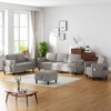 Mjkone 78" Linen Sectional Couches Set , 3-Seater Sofa with Storage Ottoman and Loveset Sofa and Armchair - 2 of 4