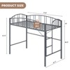 Twin Loft Bed with Stairs & Arched Guardrail, Metal Platform Bed with Strong Slats, Space-Saving, Noise-Free, No Box Spring Needed, Kids & Dorm Room - 3 of 4