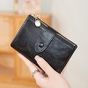 BEAFUP Small Wallets for Women,Leather RFID Blocking Bifold Double Zipper Pockets Wallet Card Case Purse with 2 ID Windows - 2 of 4