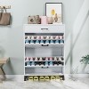 Okak Shoe Cabinet, Shoe Organizer with 2 Panel Flip Drawers and 1 Simple Drawers, Freestanding Shoe Rack for Entryway, Living Room, Hallway, White - 2 of 4