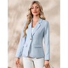 Women's Blazers Cinched Waist Lapel Blazer Jackets Long Sleeve Linen-Texture Dressy Blazer Faux Flap Pockets Formal One Button Suits - 4 of 4