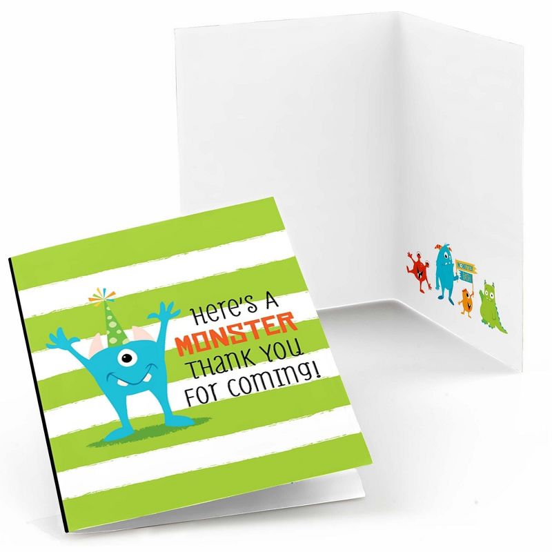 Big Dot of Happiness Monster Bash - Little Monster Birthday Party or Baby Shower Thank You Cards (8 count), 1 of 6