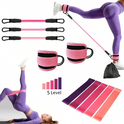 11 Piece Set, Resistance Bands, Men's And Women's Exercise Training Bands, 5 Sets Of Calf Elastic Bands, Pilates Elastic Bands
