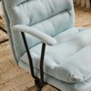 Karl Home | 24.4 Inch Upholstered Swivel Office Chair With Leg Pegs And Wheels - 4 of 4