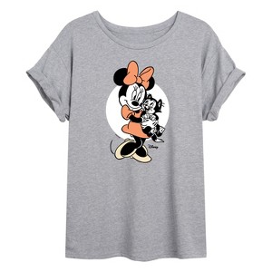 Women's - Disney Classics - Minnie And Figaro Oversized Graphic T-Shirt - 1 of 4