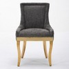 TIRAMISUBEST Set of 2 Chenille Upholstered Dining Chairs, Modern Accent Chairs with Rivet Trim & 4 Curved Gold-Plated Legs - 4 of 4