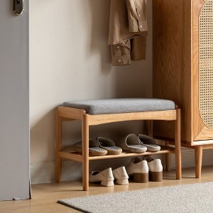 GDFStudio Bertie Mid-Century Modern 23.6" Solid Wood Storage Shoe Bench - 1 of 4