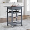 GlasFlength Kitchen Carts and Islands Modern Rolling Kitchen Cart with Spacious Storage for Kitchen, Gray,30”*15.75”*33.55" - 2 of 4