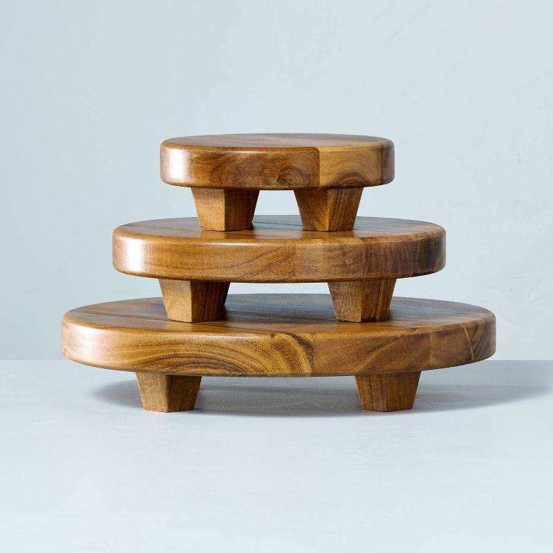 Round Footed Wood Serving Stand - Hearth & Hand™ with Magnolia, 3 of 11