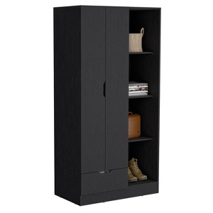 Depot E-Shop Armoire 71H" with 1-Drawer and 4-Tier Open Shelves, 2 Doors - 1 of 4
