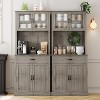 Garvee Kitchen Food Cabinet with Microwave Oven Holder – 71 Inch (Approx. 180.5 cm) Freestanding Tall Kitchen Cabinet with Doors - 2 of 4