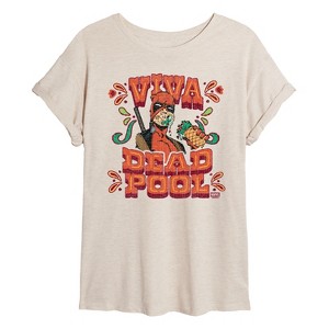 Women's - Marvel - Viva Deadpool Oversized Graphic T-Shirt - 1 of 4