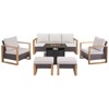 Patio Wicker Furniture Set with Fire Pit Table, 6PCS Patio Conversation Set with Outdoor Fire Table, PE Rattan Patio Chairs with Sofa Ottoman - 2 of 4