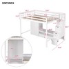Full Size Loft Bed Frame with Wardrobe, Low Storage Table and Storage Staircase - ModernLuxe - 3 of 4