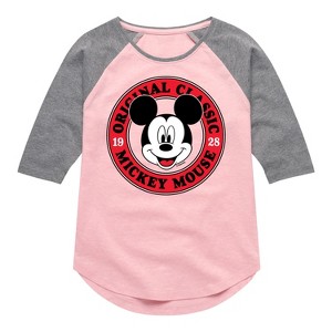 Girls' - Disney - Mickey Original Classic Shirt Tail Raglan Graphic T-shirt - 1 of 4