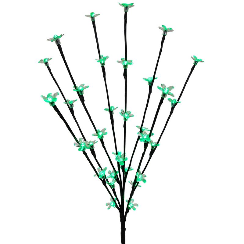 Northlight Set of 3 Pre-Lit Cherry Blossom Artificial Tree Branches, 72 Green LED Lights, 4 of 10