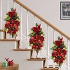 Puleo 28" Artificial Pre-Lit Adorned Banister Swag Battery-Operated - 4 of 4