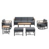 Outdoor Swivel Rocker Patio Chairs High Back Wicker Patio Furniture - 3 of 4