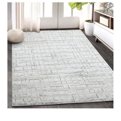 Area Rug, Modern Abstract Plaid Rugs, Non-Slip Jute Backing, Home Decor Carpet, Ideal For Bedroom Living Room, Beige, Rectangular