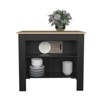 FONTOI 35.4" H Kitchen Island with Three Open Storage Shelves, Kitchen Table for Home, Multicolored, 40.5"*35.4"*27.5" - 4 of 4