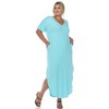 Plus Size Short Sleeve V-neck Maxi Dress - 2 of 4