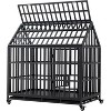 47.2" Heavy-Duty Dog Crate - Metal Kennel with Roof & Window, Lockable Wheels for Indoor/Outdoor Use, Large Pet Playpen with Ventilation - 4 of 4