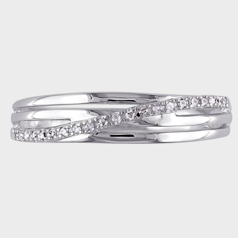 0.06 CT.T.W. White Diamond Cocktail Ring in Sterling Silver, 3 of 4