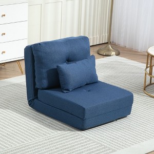 NicBex Convertible Sleeper Chair,Modern Folding Sofa Bed with Metal Frame,Modern Couches with Pillows  for Living Room,Dark Blue - 1 of 4