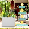 TOAOTBNBO Metal Planters with Drainage Holes, Tall Planter with Removable Shelf, Outdoor Planter Pots for Garden and Porch, White - 4 of 4
