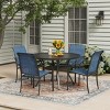 4-Person 47.2 Inch Round Outdoor Dining Set, Patio Table with 4 Chairs for Garden, Porch, and Backyard - 3 of 4