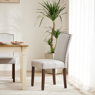 FURNIinspire Dining Chairs Comfort Modern Armless Dining Chairs With Upholstered Fabric, Armless Dining Chair For Dining Room, Gray, 16"*14"*37"