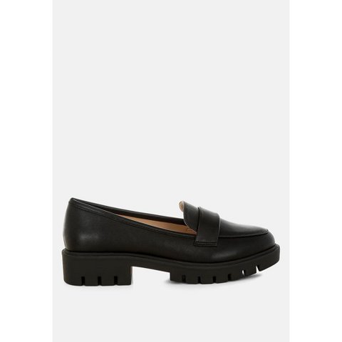 Женские туфли London Rag Womens PERIDOT Faux Leather Chunky Loafers 9