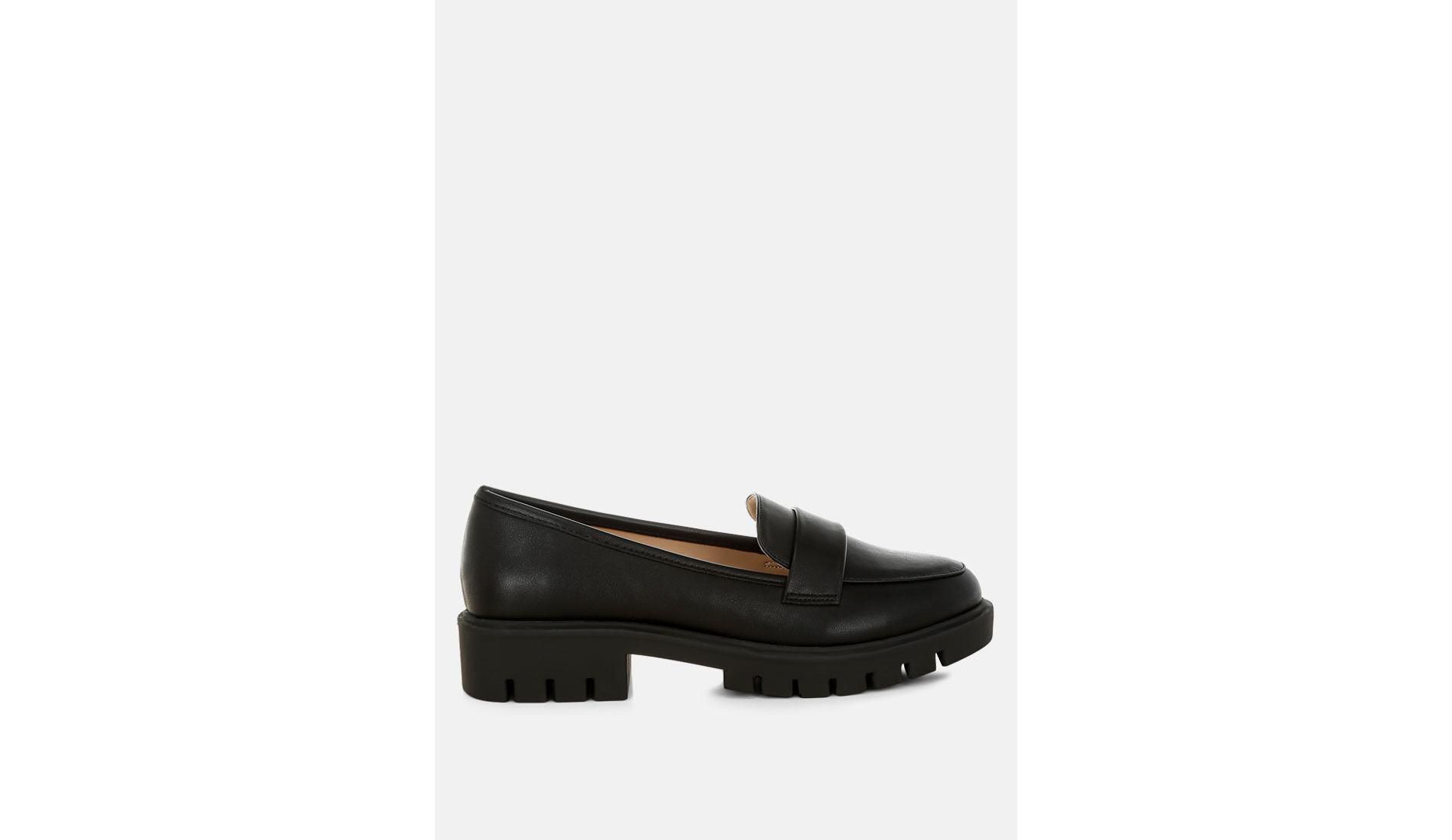 PERIDOT Faux Leather Chunky Loafers