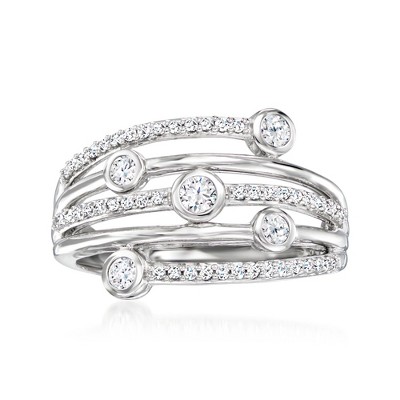 Ross-Simons 0.50 ct. t.w. Bezel-Set Diamond Highway Ring in Sterling Silver