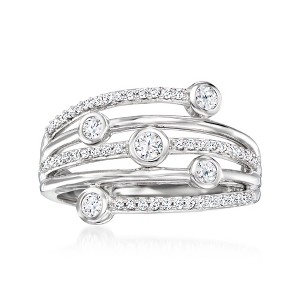 Ross-Simons 0.50 ct. t.w. Bezel-Set Diamond Highway Ring in Sterling Silver - 1 of 4