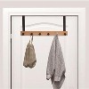 Home Mart Goods Heavy Duty Natural Bamboo Wood Matte Black Over The Door Hanger Hanging Rack 6 Hooks Organizer - 4 of 4