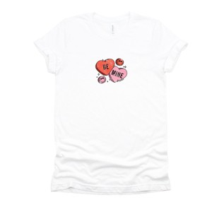 S.W.Smiley Be Mine Hearts Distressed - Women's Short Sleeve Graphic T-Shirt - 1 of 4