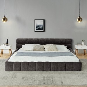GDFStudio Olivia Chenille Upholstered Tufted Bed with Headboard - 1 of 4