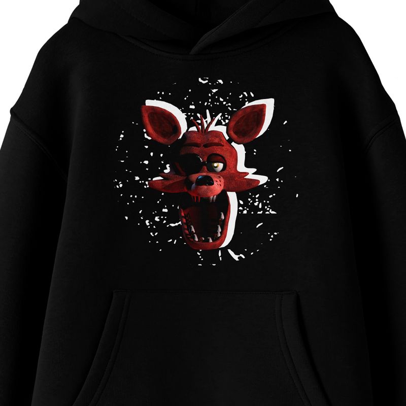 Five Nights At Freddy's Foxy And Foxy Silhouette Youth Black Graphic Hoodie, 2 of 4