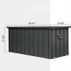 VisioGear 120GAL Outdoor Storage Deck Box with 4 Wheels, Large Patio Storage Bin for Outside Cushions, Gray, 49.41"*24.69"*27.56" - 3 of 4