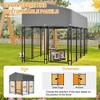 Racxily Dog Kennel Outdoor with Roof, Heavy Duty Dog Crate with UV-Resistant Waterproof Cover, Double Lock & Rotating Feeder for Medium/Large Dogs - 4 of 4
