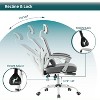 NicBex Office Chair with Adjustable Height Modern Mesh Computer Chair with Arms, Retractable Footrest and Lumbar Support for Office, Study, Gray - 2 of 4